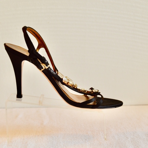 🏷️ NWT  Escada Swarovski Crystal Embellished Heels - Picture 8 of 14